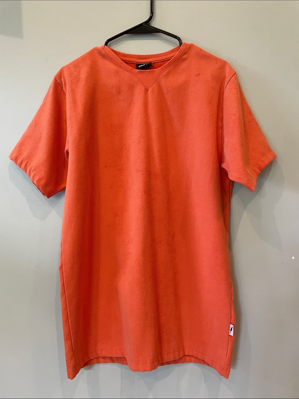 Orange-tangerine Short Sleeve Crewneck tee Shirt dress medium like new